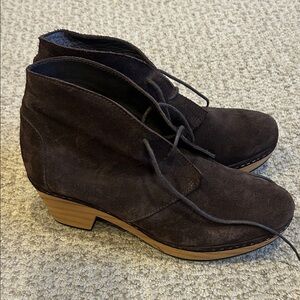 Women's Dark Brown Suede Ankle Booties